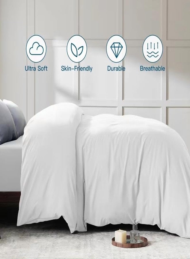 STWIENER Oversized King Plus Duvet Cover 120"x132", Only 1 Piece Extra Large Ultra Soft Microfiber White Duvet Cover for All Season Zipper Closure, 8 Corner Ties(1 Pc, White, Alaskan King 120x132 inches) - Image 3